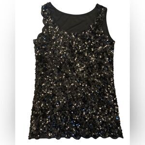 Black sequins tank top Small